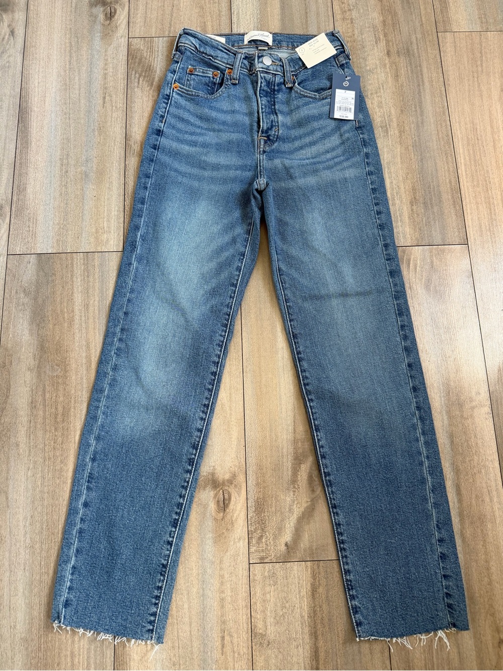 Universal Straight-Leg Jeans in Medium Blue Denim